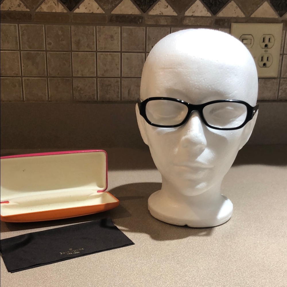 Kate Spade Black Eyeglasses Readers +1 with Case & cleaning cloth